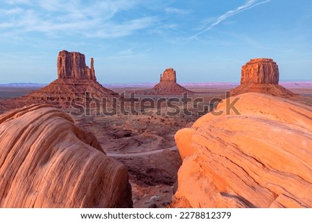 scenic view to the butte in monument valley seen from visitor center, USA Royalty-Free Stock Photo #2278812379