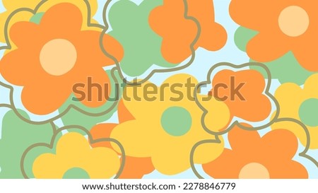 70s flower power pattern for backgrounds. Royalty-Free Stock Photo #2278846779