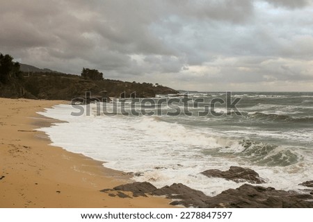 clouds and waves in Foz, in the Cantabrian coast