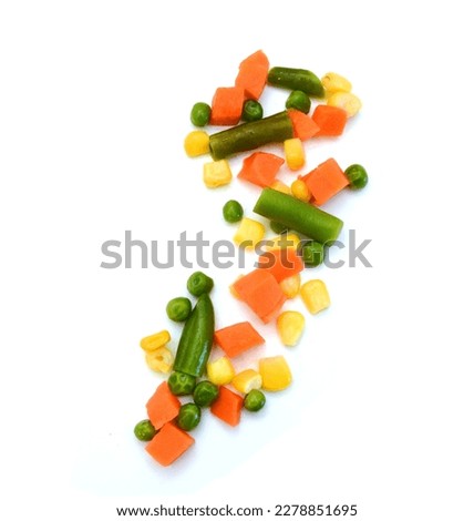 Fresh mixed vegetables on white. Golden mix. Royalty-Free Stock Photo #2278851695