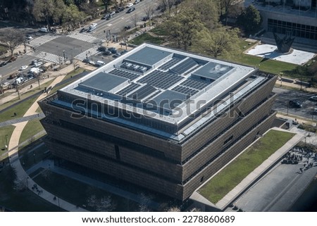 aerial view of the Smithsonian National Museum of African American History and Culture Royalty-Free Stock Photo #2278860689