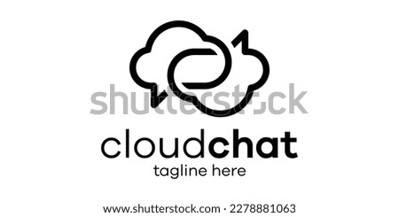 cloud logo and talk icon vector illustration
