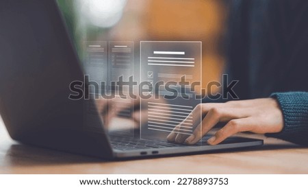 Businessman showing online document validation icon, Concepts of practices and policies, company articles of association Terms and Conditions, regulations and legal advice, corporate policy Royalty-Free Stock Photo #2278893753