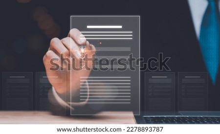 Businessman checking the steps through document with a list of checkboxes ,regulation ,Concepts of practices and policies , procedure company articles of association Terms and Conditions

 Royalty-Free Stock Photo #2278893787