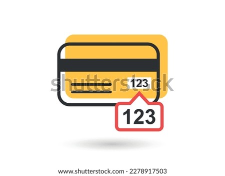 Credit card icon in flat style. CVV verification code vector illustration on isolated background. Payment sign business concept. Royalty-Free Stock Photo #2278917503