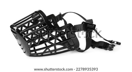 Black plastic dog muzzle isolated on white Royalty-Free Stock Photo #2278935393