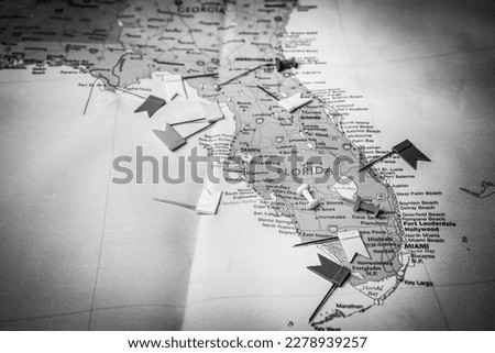 Florida on map travel background texture