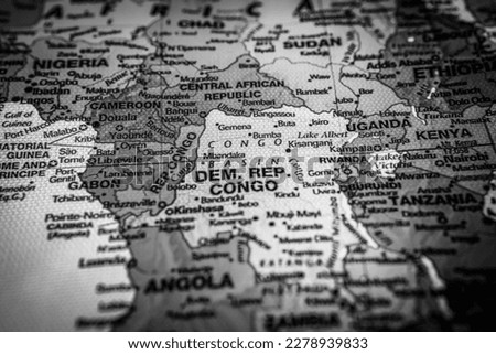Congo on map travel background texture