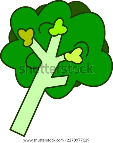 Vector art fresh food icon logo symbol vegetable illustration cartoon broccoli