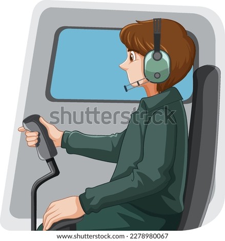 Airplane Pilot Vector Isolated illustration