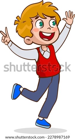 happy jumping children cartoon vector 