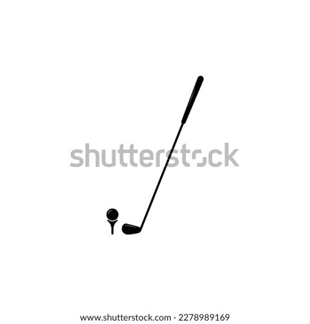 Golf stick and ball icon isolated vector graphics