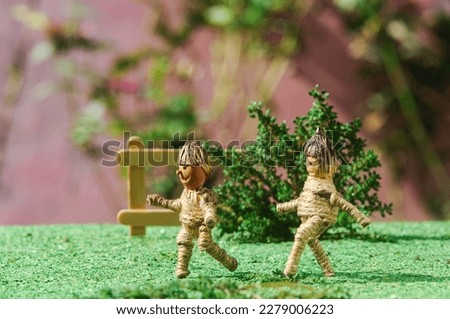 Vintage mini figure do it my self they act like doing human being be a farmer be a soccer player and the other