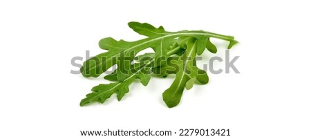 Fresh vegetarian arugula salad, isolated on wite background. High resolution image Royalty-Free Stock Photo #2279013421