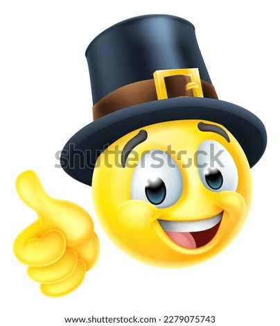 A thanksgiving pilgrim emoticon cartoon face icon