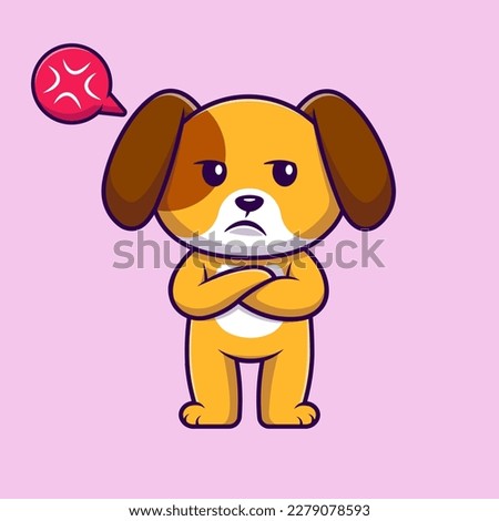 Cute Angry Dog Cartoon Vector Icons Illustration. Flat Cartoon Concept. Suitable for any creative project.