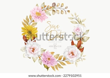 elegant summer floral wreath illustration
