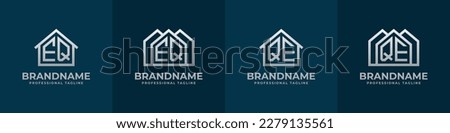 Letter EQ and QE Home Logo Set. Suitable for any business related to house, real estate, construction, interior with EQ or QE initials.