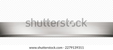 Metal kitchen tabletop isolated on transparent background. Steel table or countertop. Realistic vector illustration Royalty-Free Stock Photo #2279139311