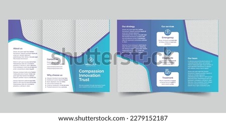 Medical Clinic trifold brochure template. A clean, modern, and high-quality design tri fold brochure vector design. Editable and customize template brochure Royalty-Free Stock Photo #2279152187