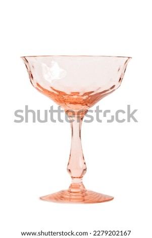 vintage pink cocktail glass, champagne coupe on white background Royalty-Free Stock Photo #2279202167