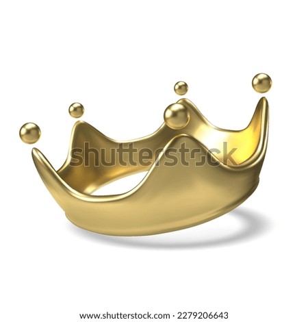 3d golden crown. realistic vector Isolated on white background