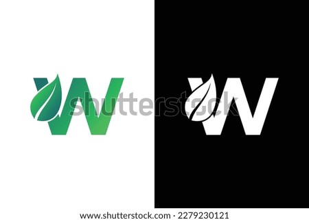 Letter W leaf logo icon design template vector. Symbol, alphabet, botanical, natural W letter logo design.