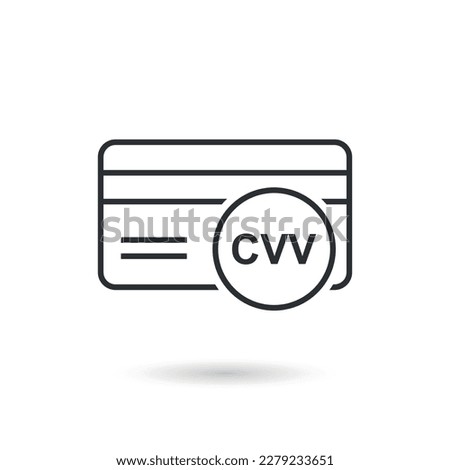 Credit card icon in flat style. CVV verification code vector illustration on isolated background. Payment sign business concept. Royalty-Free Stock Photo #2279233651