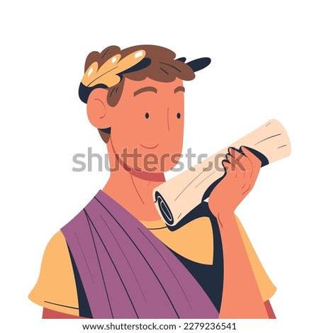 Ancient Roman Emperor Character as Sovereign Ruler of Empire from Classical Antiquity Vector Illustration