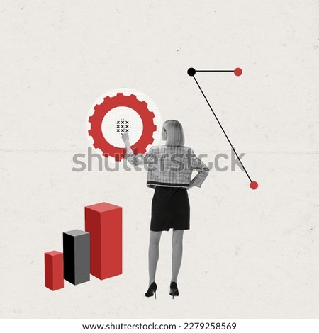 Team leader and project manager working on with analytics to develop profitable and successful strategy and approach. Contemporary art collage. Creative design. Concept of business, growth, ideas Royalty-Free Stock Photo #2279258569