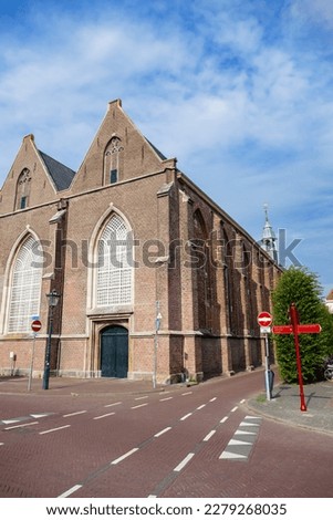 Broederkerk Reformed church in Dutch city Kampen. Located near Burgel water canal.  