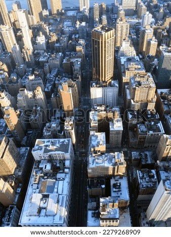 Aerial view of New York buildings
