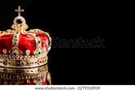 The Royal Coronation Crown Isolated on a Black Background Royalty-Free Stock Photo #2279310939
