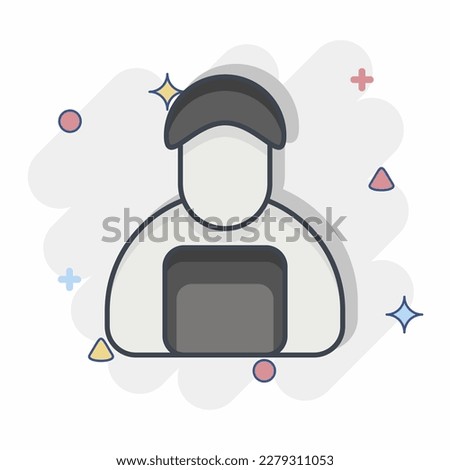 Icon Delivery Man. related to Black Friday symbol. shopping. simple illustration