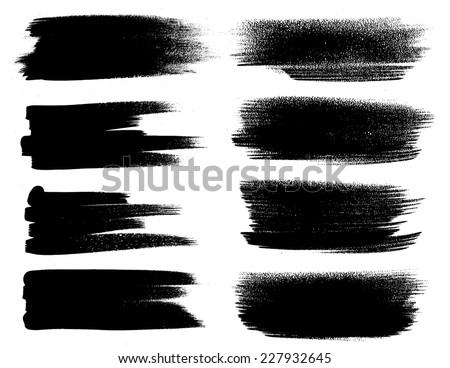 Black ink vector brush strokes Royalty-Free Stock Photo #227932645