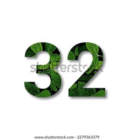 Design number 32 with leaf texture on white background.