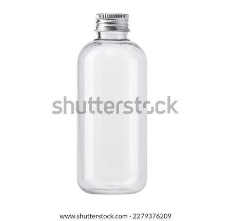 Empty transparent bottle. Packaging for cosmetic medical and other products mock-up with clipping path. Royalty-Free Stock Photo #2279376209