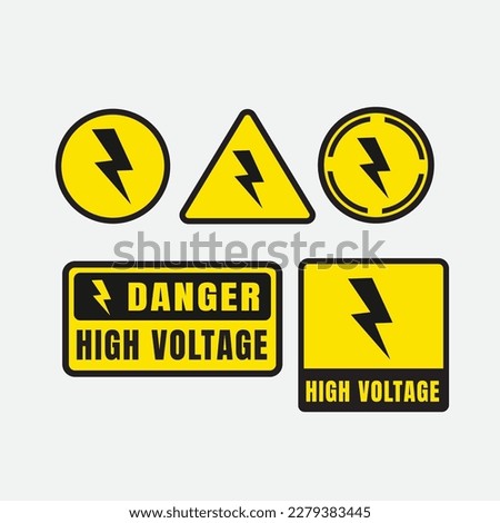 electric high-voltage symbol, high-voltage message board, high-voltage warning sticker Royalty-Free Stock Photo #2279383445