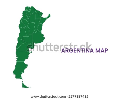High detailed map of Argentina. Outline map of Argentina. South America