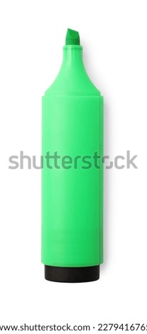Bright green marker isolated on white, top view