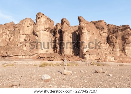 Famous Pillars of King Solomon in the national park Timna, near the city of Eilat, in southern Israel