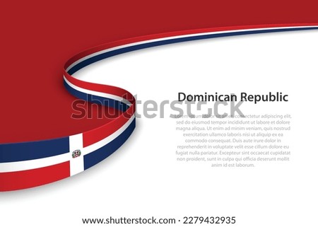 Wave flag of Dominican Republic with copyspace background. Banner or ribbon vector template Royalty-Free Stock Photo #2279432935