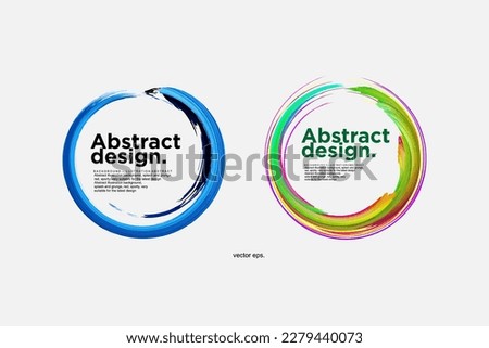 Vector Circle Brush Stroke colorfull, Grunge Background. Distress Frame, Brush strokes set, Graphic design element for web, corporate identity, cards, prints etc. Vector illustration 