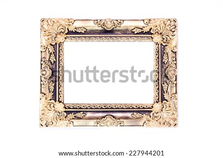Antiques wooden frame isolated on white background