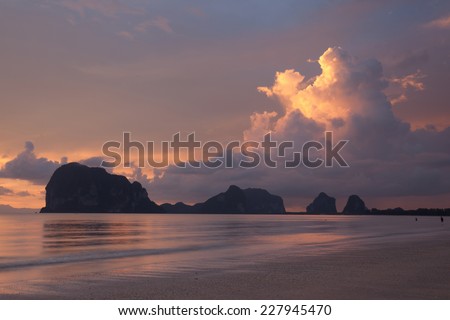 Seascape. Sunset over the sea 