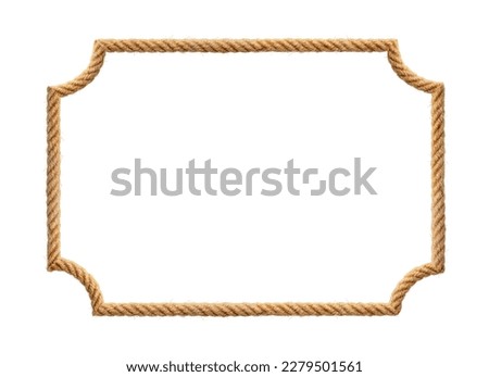 Brown western rope in frame shape on white background Royalty-Free Stock Photo #2279501561