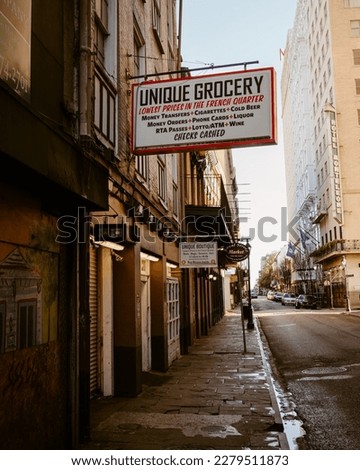 Unique Grocery vintage sign, New Orleans, Louisiana