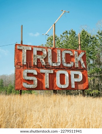 Truck stop vintage sign at 101 Travel Plaza, Cedar Grove, Tennessee