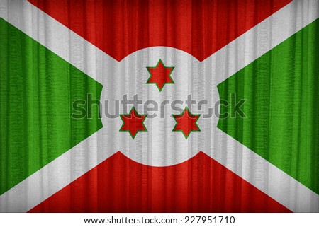 Burundi flag pattern on the fabric curtain,vintage style