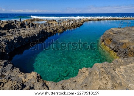 Natural pools Las Salinas de Agaete in Puerto de Las Nieves on Gran Canaria, Spain. Royalty-Free Stock Photo #2279518159